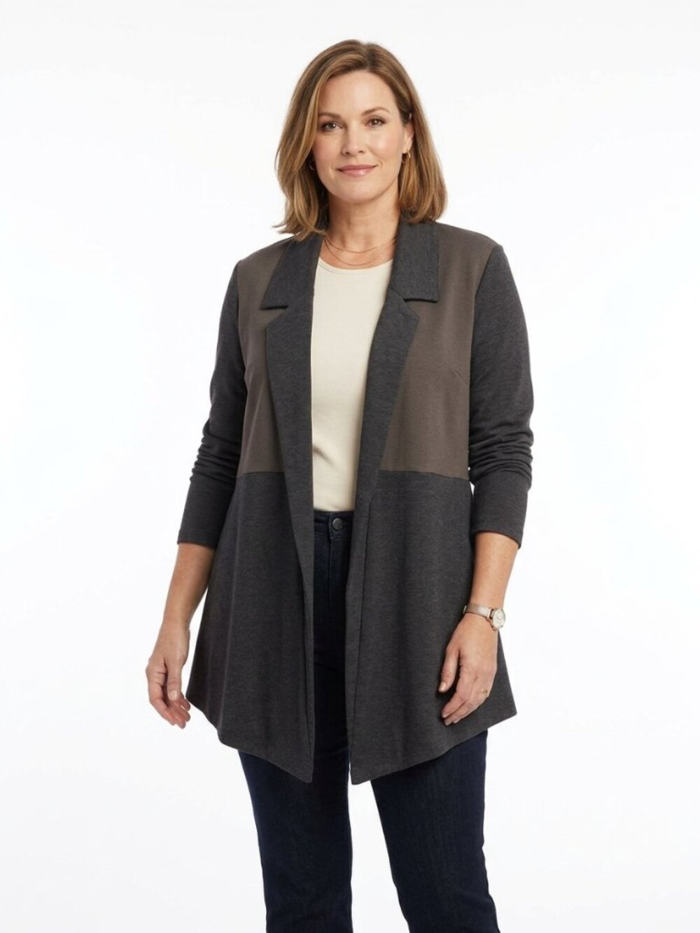 Sarah Shaneman Open Front Stretch Knit Jacket- Sz. 12